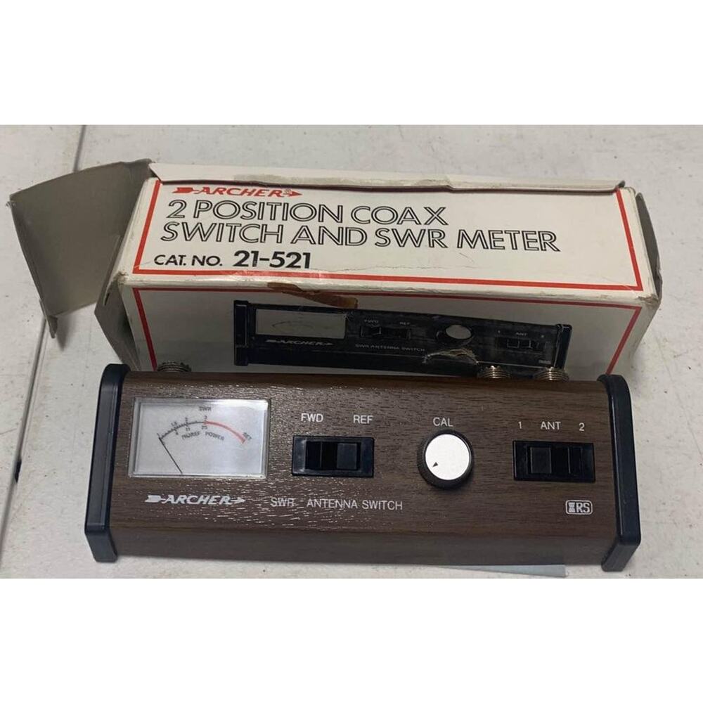 Vtg Archer 2 Position Coax Switch and SWR Meter 21-521 with Original Box